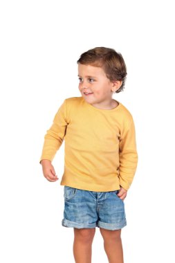 Sevimli küçük çocuk. 