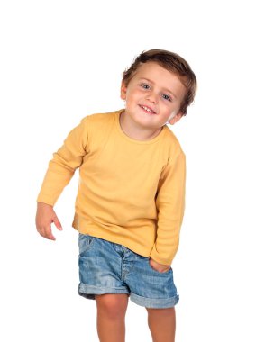 Sevimli küçük çocuk. 