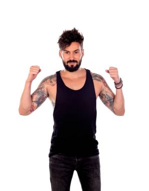 Yakışıklı sakallı adam.