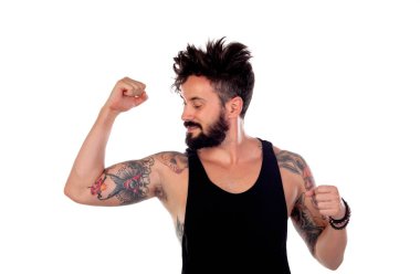 Yakışıklı sakallı adam.