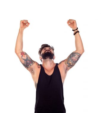 Yakışıklı sakallı adam.