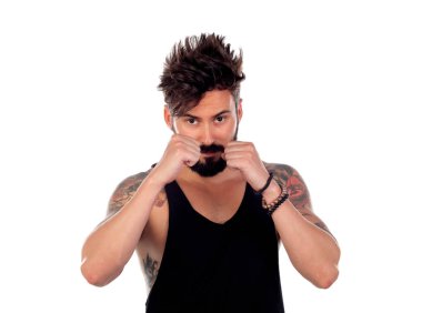 Yakışıklı sakallı adam.