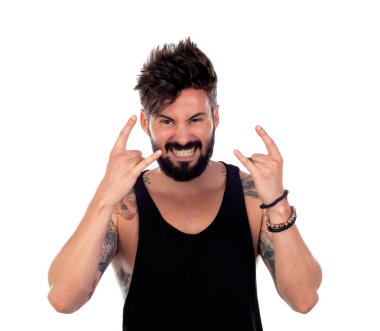 Yakışıklı sakallı adam.