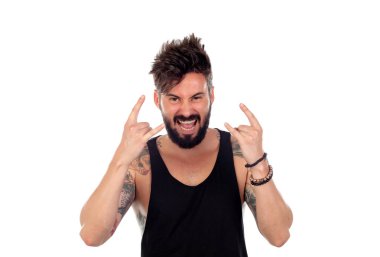 Yakışıklı sakallı adam.