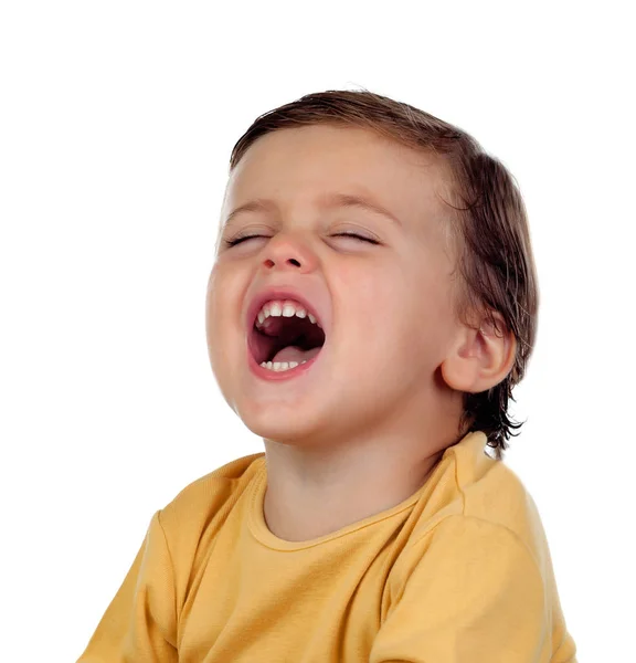 Entzückender kleiner Junge niest — Stockfoto