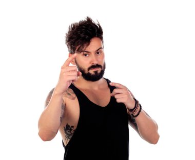 Yakışıklı sakallı adam.