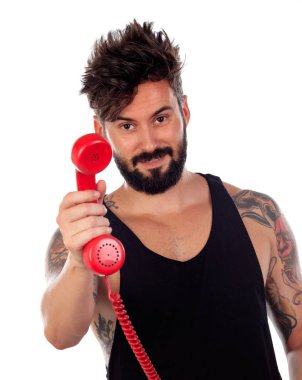 Yakışıklı sakallı adam.