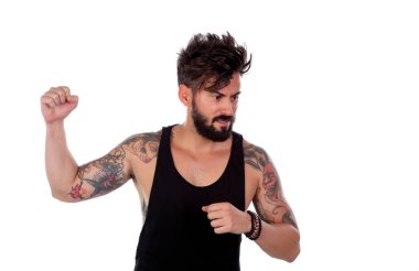 Yakışıklı sakallı adam.