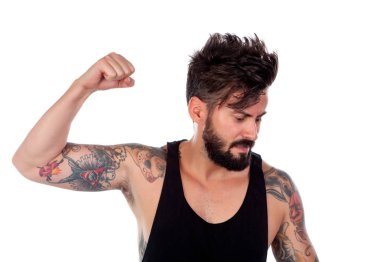 Yakışıklı sakallı adam.