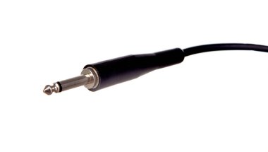 Beyaz arka plan üzerinde izole siyah ses jakı konektörü 