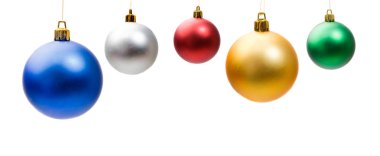 Satır parlak Noel topları 