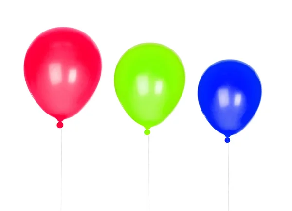 Conjunto Globos Colores Aislados Sobre Fondo Blanco — Foto de Stock