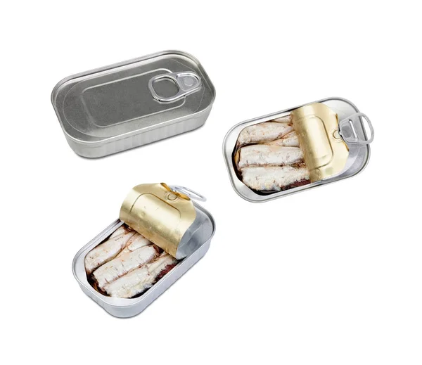Canisters of canned sardine — Stock Photo, Image