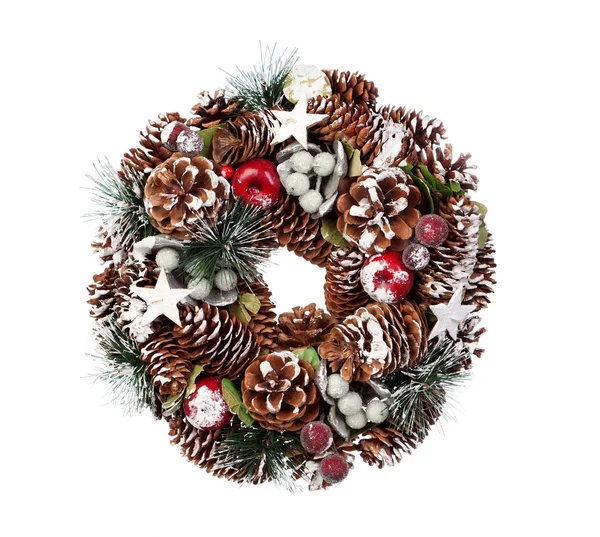 소나무 콘의 크리스마스 화 환 — 스톡 사진