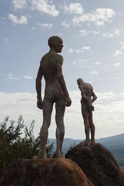 Sculptures Forgotten Civil War Dictatorship Viewpoint Torno Caceres Spain Statues — Stock Photo, Image