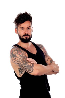 dövmeli yakışıklı genç