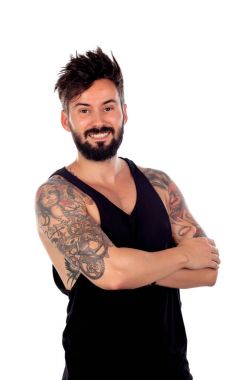 dövmeli yakışıklı genç