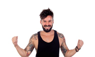 Yakışıklı sakallı adam.