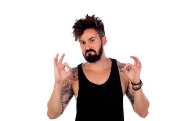 Yakışıklı sakallı adam.