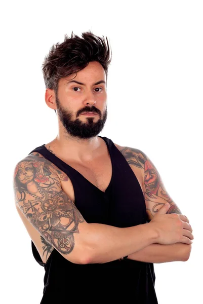 Beau jeune homme avec des tatouages — Photo