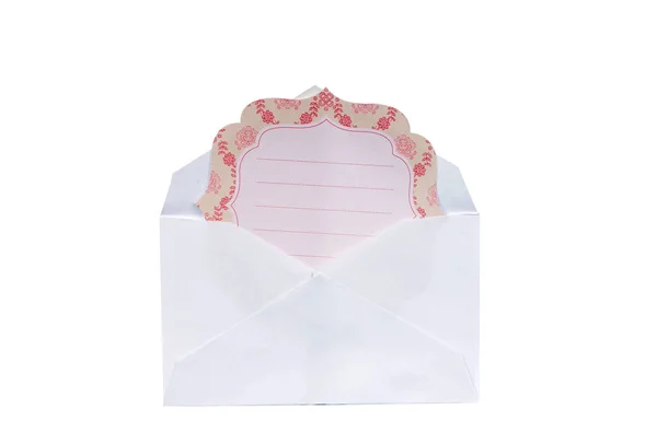 Envelope Blank Greeting Card Isolated White Background — Stock Photo, Image