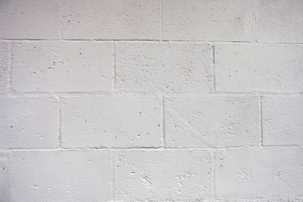 Pared Blanca Con Superficie Ladrillo Cemento — Foto de Stock