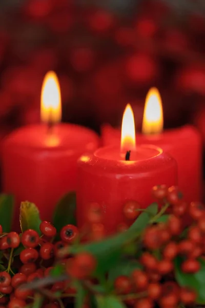 Candele rosse di Natale — Foto Stock