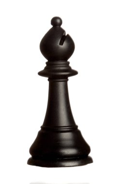 izole üzerinde beyaz arka plan siyah fil satranç parça