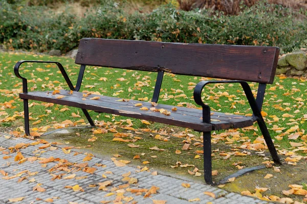 Ancien banc dans le parc d'automne — Photo