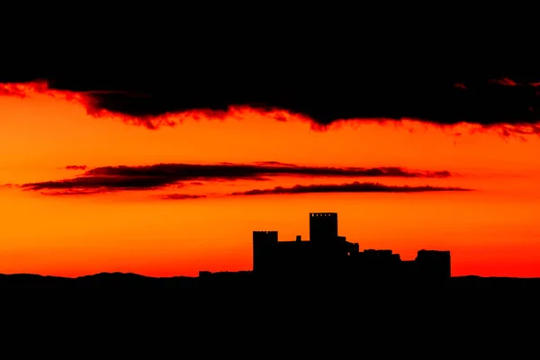 Silhouette of amazing castle — Stock Photo, Image