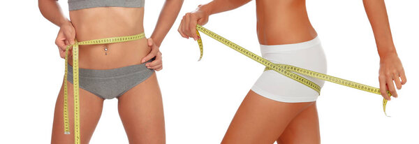 женские тела с рулетками
