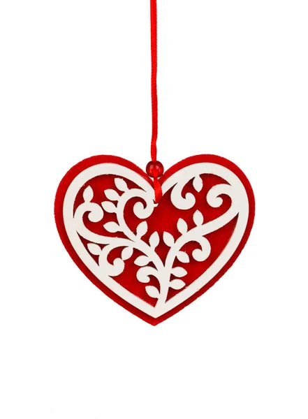 Red heart Christmas decoration — Stock Photo, Image