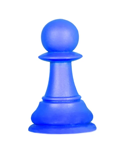 Шахматы Голубой Пешки Белом Фоне — стоковое фото