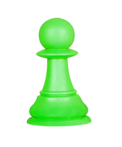 Green Pawn Chess Piece Isolated White Background — Stock Photo, Image