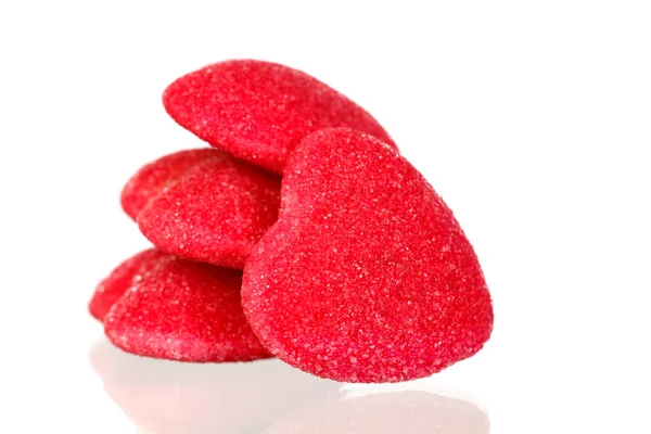 Red jelly hearts — Stock Photo, Image