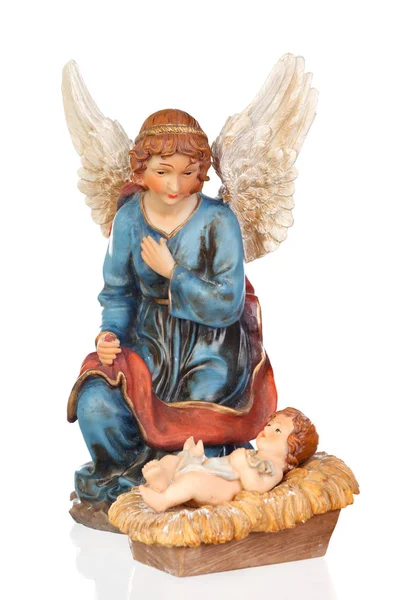 Statuette di Gesù Bambino e angelo — Foto Stock