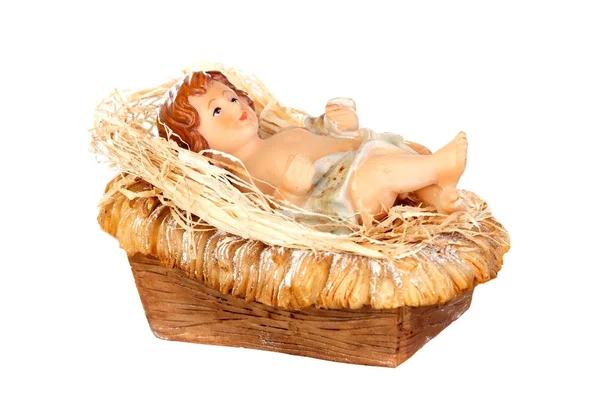 Baby Jesus Christmas Isolated White Background — Stock Photo, Image