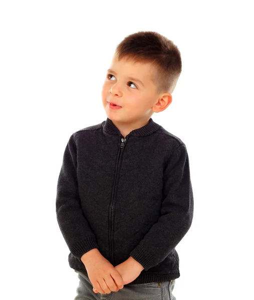 Cute Little Boy Isolated White Background — Φωτογραφία Αρχείου
