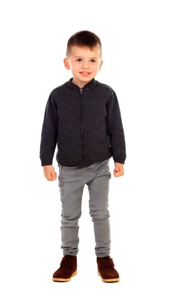 Lindo Niño Sonriendo Aislado Sobre Fondo Blanco —  Fotos de Stock