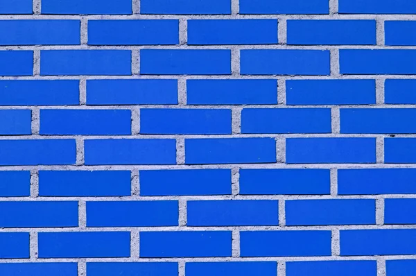 Parede Azul Com Superfície Tijolo Cimento — Fotografia de Stock
