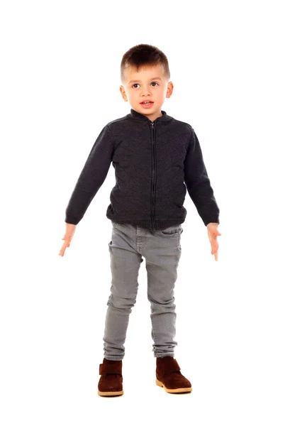 Lindo Niño Aislado Sobre Fondo Blanco —  Fotos de Stock