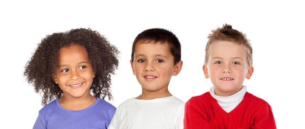 Veel Kinderen Geïsoleerd Een Witte Achtergrond — Stockfoto