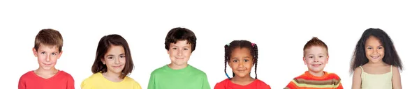 Birçok Çocuk Beyaz Bir Arka Planda Izole Edilmiş — Stok fotoğraf