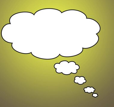 yeşil zemin üzerine büyük boş konuşma balonu