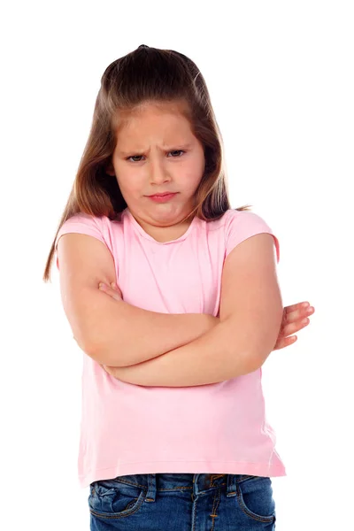 Petit Enfant Colère Isolé Sur Fond Blanc — Photo