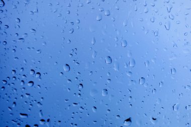 temiz su mavi cam, güzel tek renkli arka plan damla