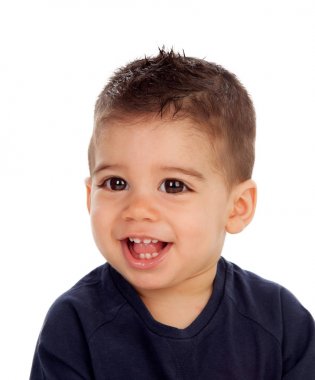 Beyaz arka plan üzerinde izole bir sevimli bebek