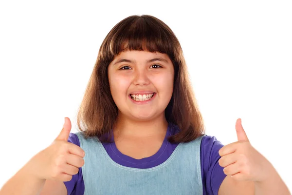 Sevimli Gülümseyen Küçük Kız Izole Üzerinde Beyaz Arka Plan Yaşasın — Stok fotoğraf