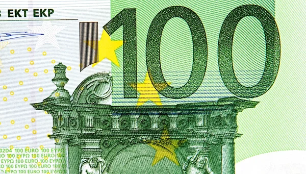 Billete Cien Euros Primer Plano — Foto de Stock