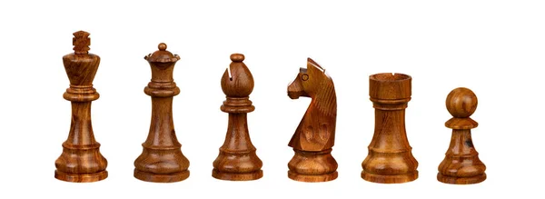 Chessmen Eristetty valkoinen — kuvapankkivalokuva